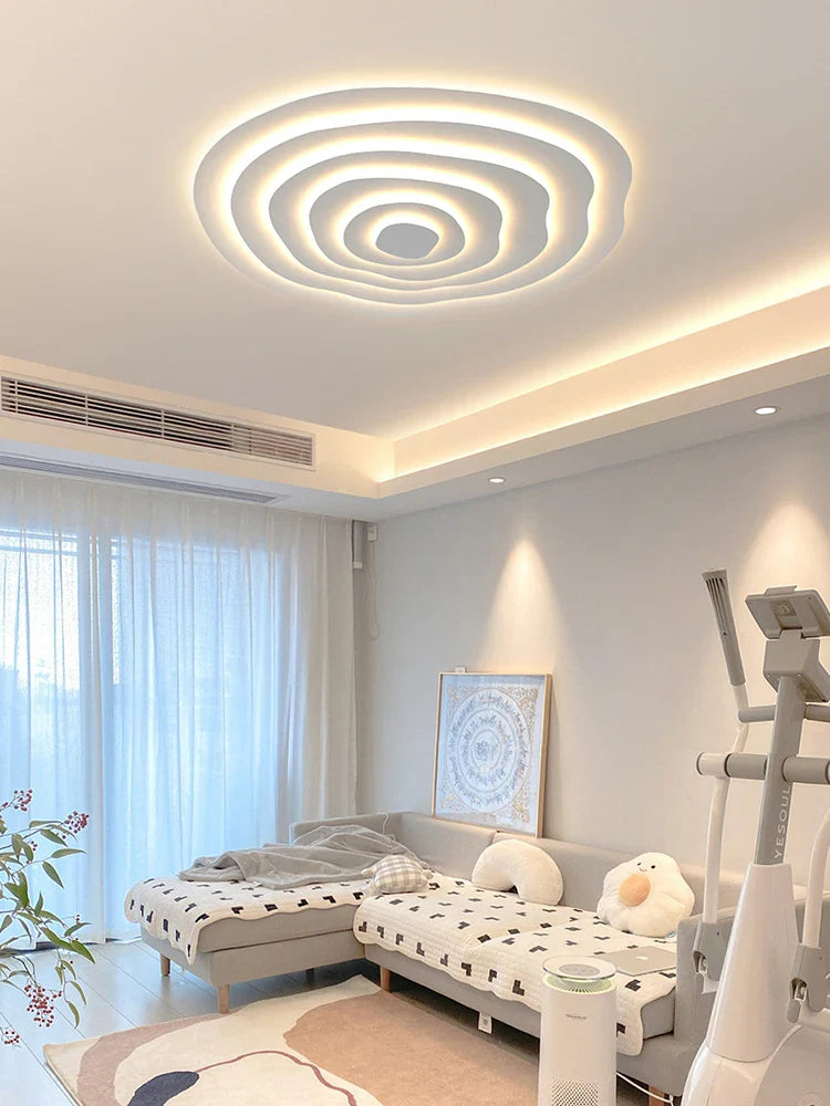 Afralia™ Modern Ripple LED Ceiling Chandelier for Living Room Bedroom Study Decor