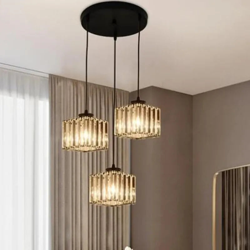 Afralia™ Square Crystal Ceiling Lamp: Modern Lighting for Living Room