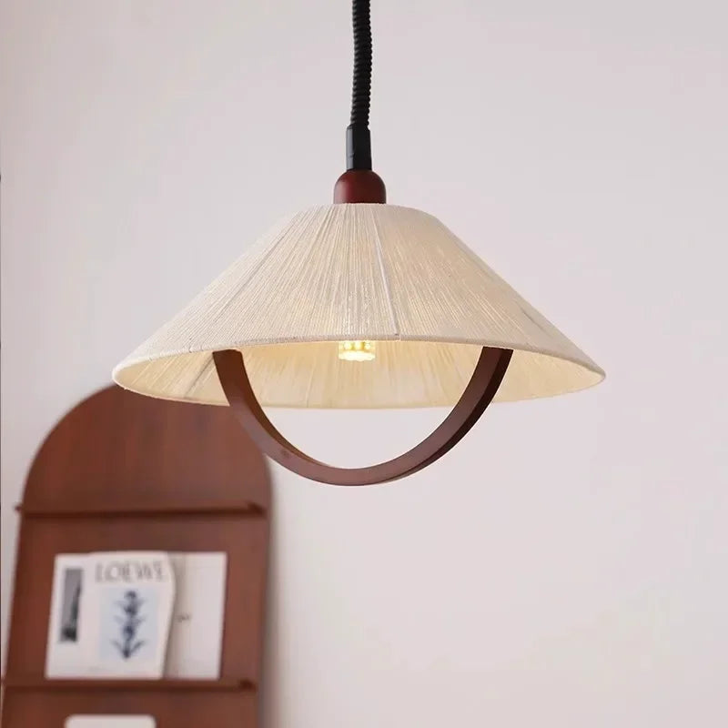 Afralia™ Wood Ceiling Pendant Lights for Kitchen Bedroom, Elegant Retractable Chandelier for Home Decor