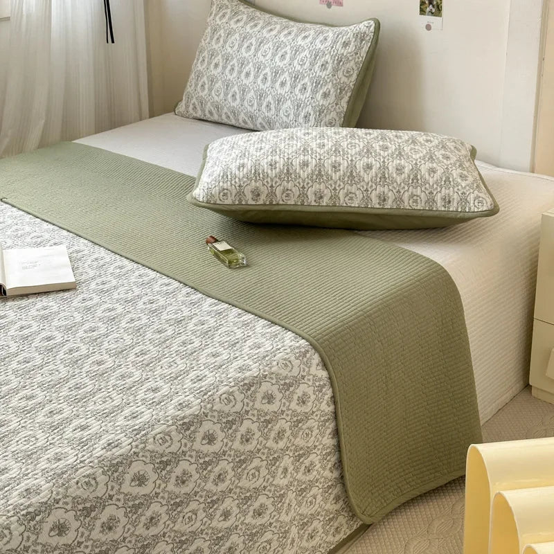 Afralia™ Double-Sided Cotton Bed Cover Quilted Tatami Mat, Soft & Anti-Slip Mattress