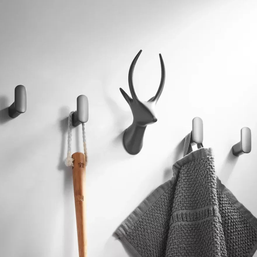 Afralia™ Brass Gray Deer Hook: Creative Wall Hanging Coat Hook