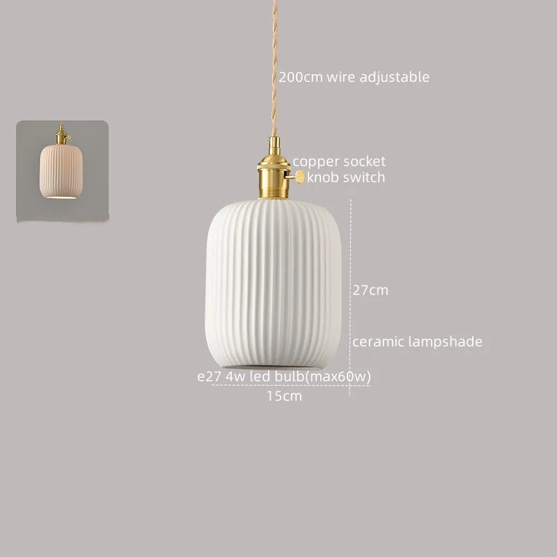Afralia™ White Ceramic LED Pendant Lamp Modern Hanging Light Fixtures