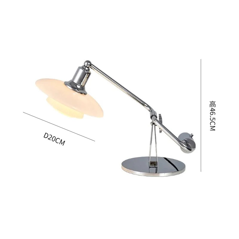 Afralia™ Vintage Glass Table Lamp for Bedroom or Desk, Adjustable Light