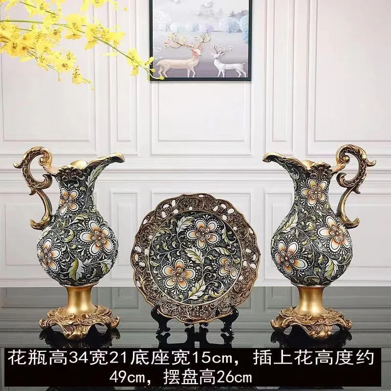 Afralia Resin Vase Dried Flowers Arrangement for Living Room Decor