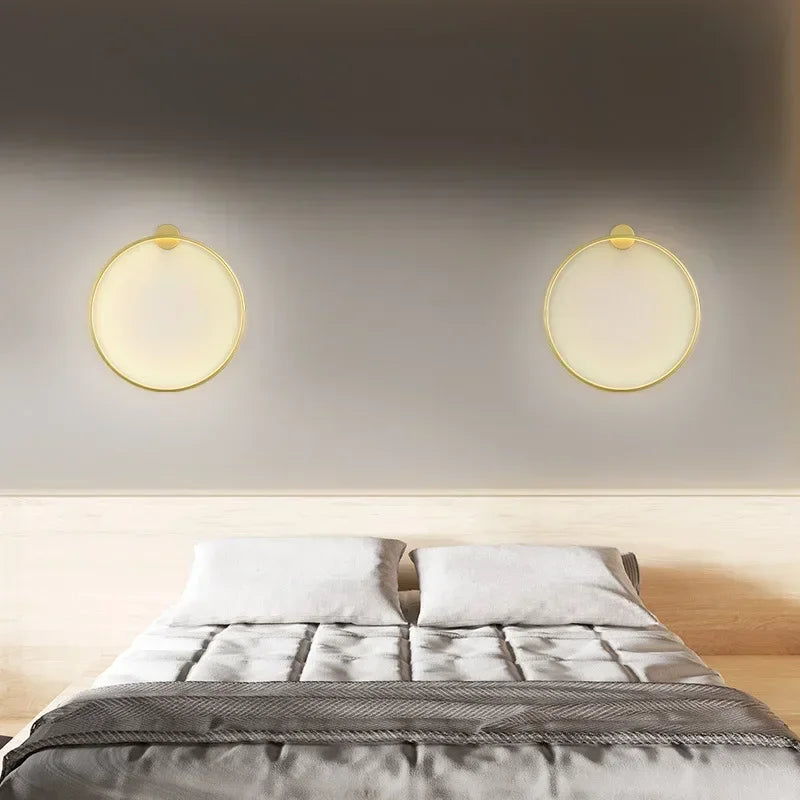 Afralia™ Circular Wall Lamp LED Lighting for Bedroom Living Room Atmosphere