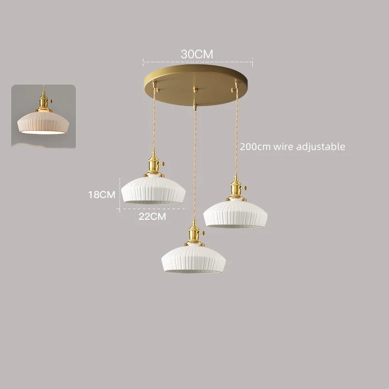 Afralia™ White Ceramic LED Pendant Lamp Modern Hanging Light Fixtures