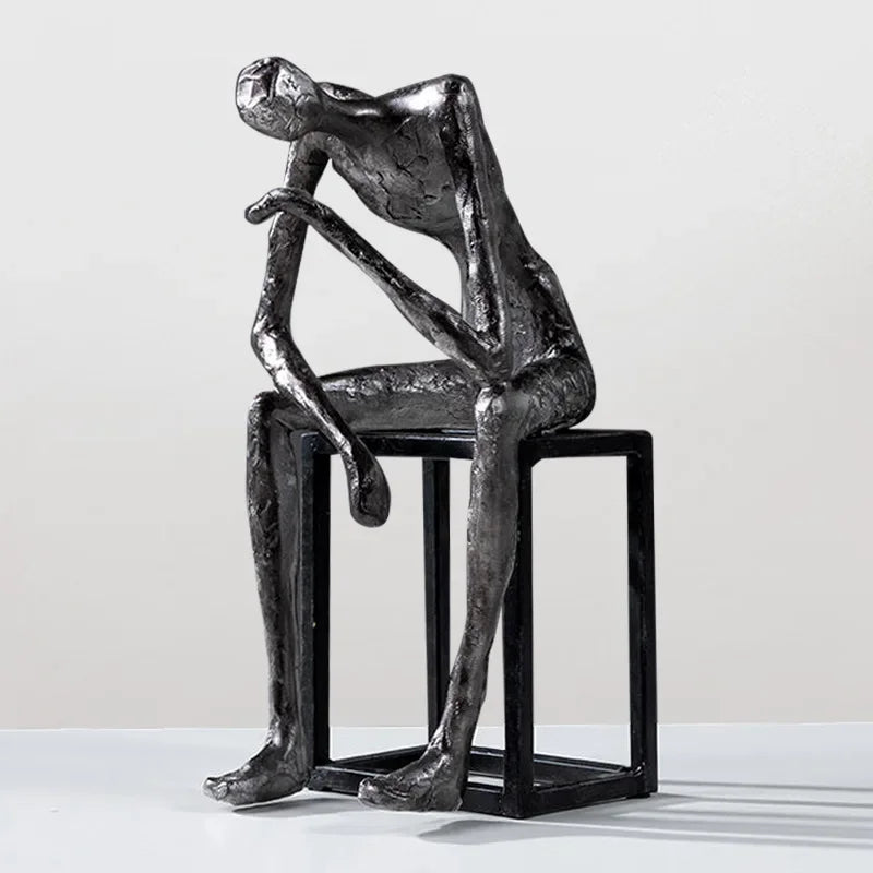 Afralia™ Abstract Thinkers Sculpture: Decorative Figurines for Home Furnishings