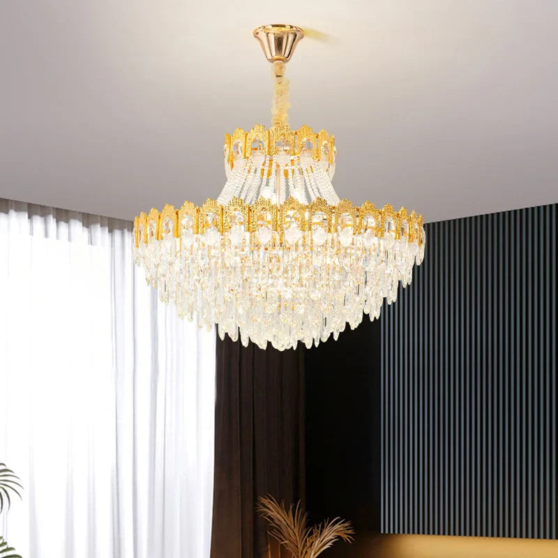 Afralia™ Crystal Pendant Chandelier: Modern Luxury Ceiling Hanging Lamps for Living Room