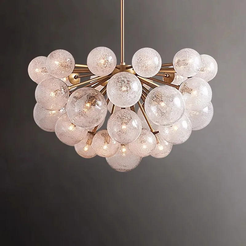 Afralia™ American Glass Bubble LED Chandelier - Trendy Vintage Hanging Lamp for Dinning Room