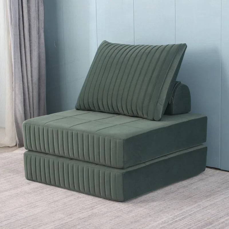 Afralia™ Retro Luxury Corduroy Double Sofa Bed - Customizable & Washable
