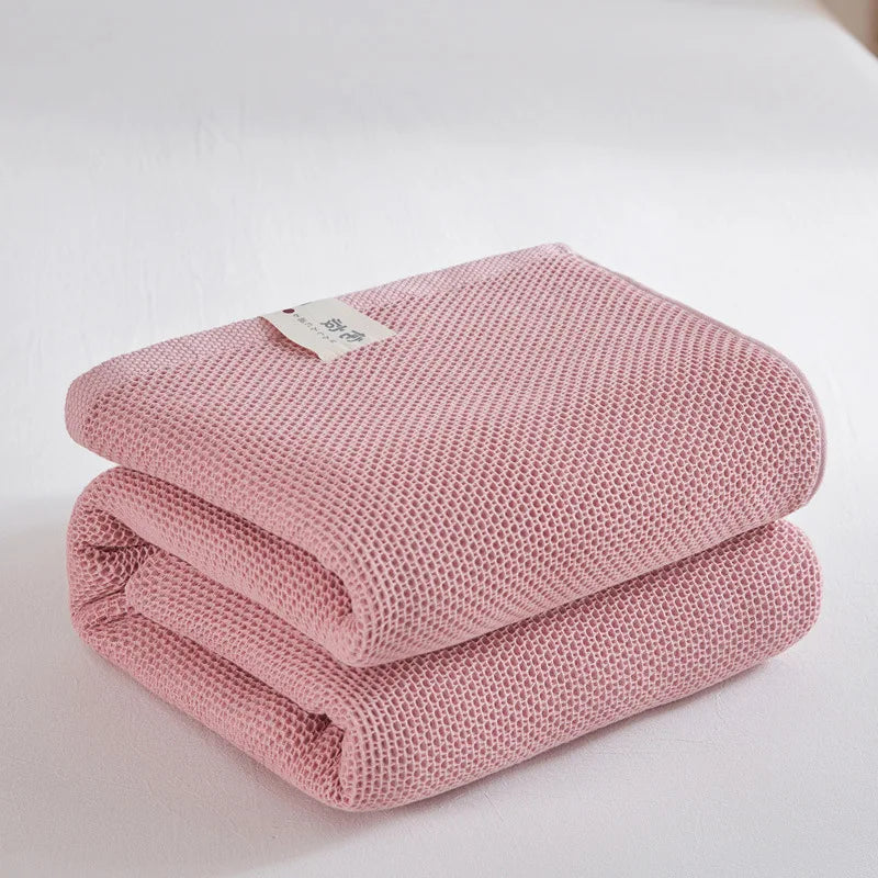 Afralia™ Cotton Honeycomb Towel Blanket for Single Double - Breathable Cozy Sofa Cover