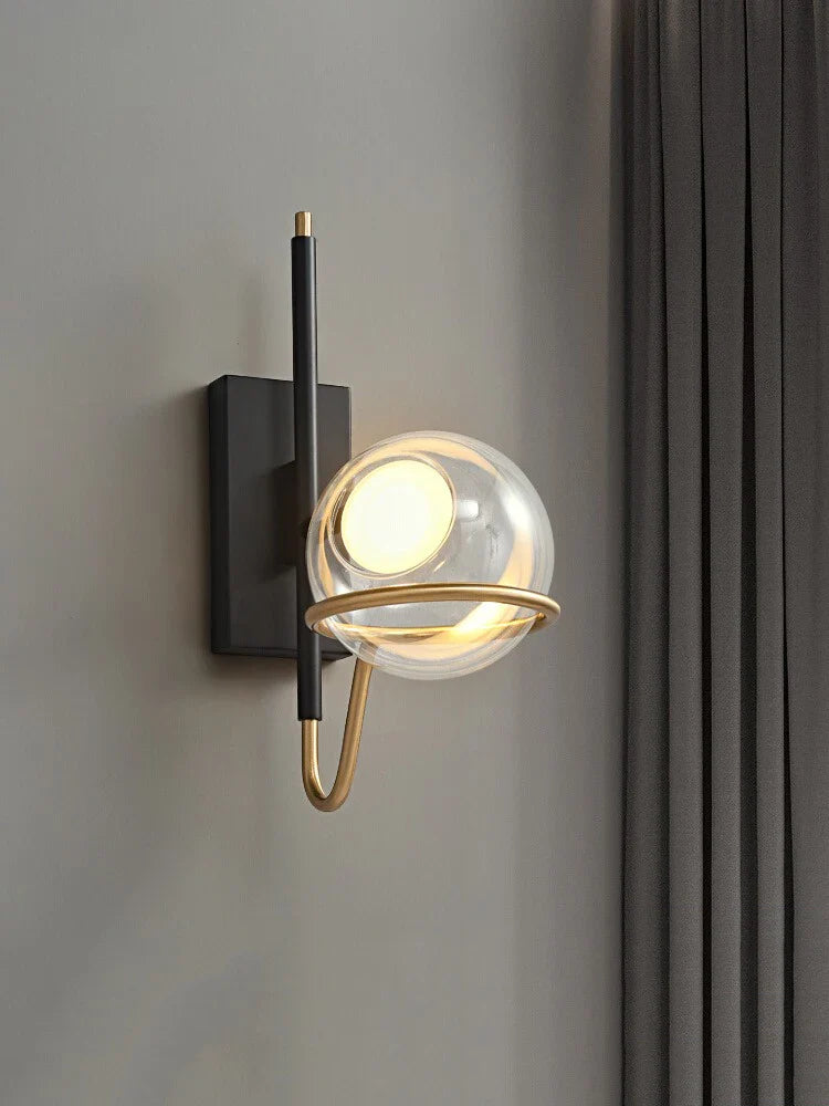 Afralia™ Luxury Glass Wall Sconce Lamps Dimmable Easy Installation for Bedside Living Room TV Background Wall Lighting