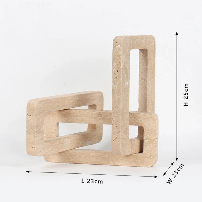 Afralia™ Luxury Marble Sculptures for Home Decor - Minimalist Travertine Ornaments for Stylish Living Spaces