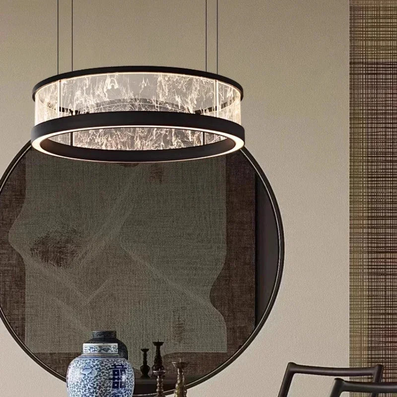 Afralia™ Luxe Ring Chandelier LED Pendant Lights for Modern Minimalist Home Decor
