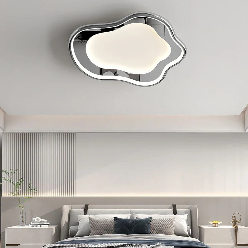 Afralia™ Modern White Round Ceiling Lighting with Remote Control Chandelier