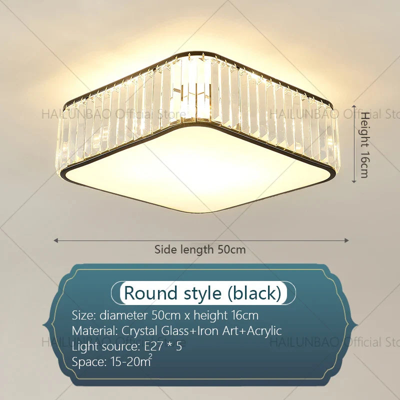 Afralia™ Crystal Zen Ceiling Light for Living Room, Bedroom, and Dining Room
