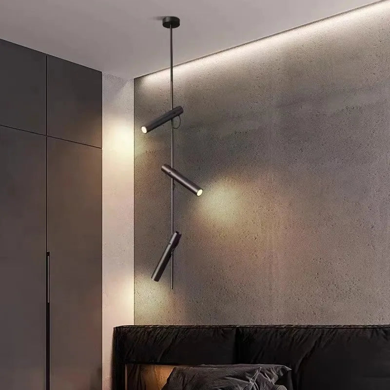 Afralia™ Rotatable LED Pendant Light - Black Metal, GU10 Bulb, Foyer to Dining Room