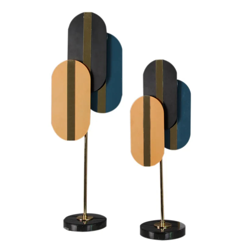 Afralia™ Geometric Ellipse Metal Sculpture - Colorful Home Decor Figurine