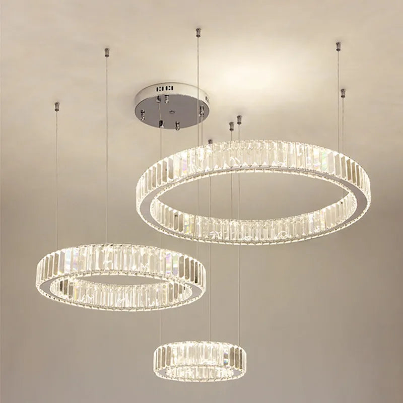 Afralia™ Modern Crystal Chandelier for Living Room Bedroom Kitchen Dining Room