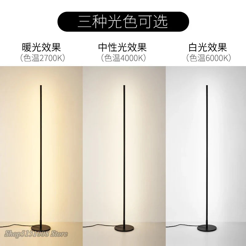 Afralia™ Nordic Minimalist LED Floor Lamp - Black Metal Standing Lamp for Living Room