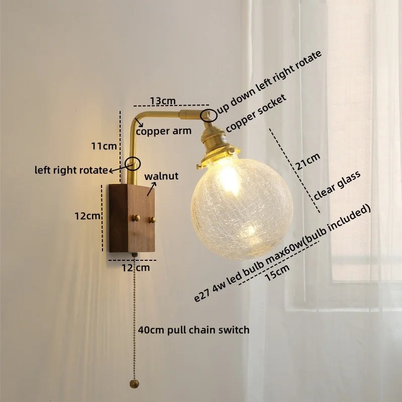 Afralia™ Nordic LED Wall Lamp Glass Copper Bathroom Mirror Light Fixtures