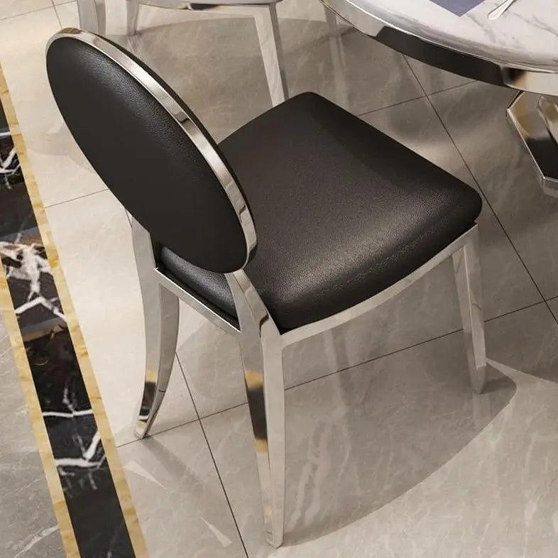 Afralia™ Nordic Stainless Steel Dining Chairs: Modern, Simple, High-End Backrest Design