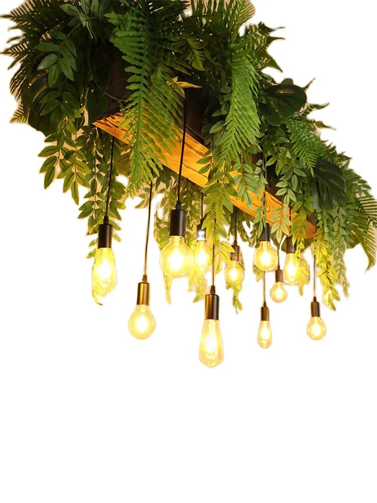 Afralia™ Retro Garden Pendant Light: Pastoral Industrial Style with Green Plants