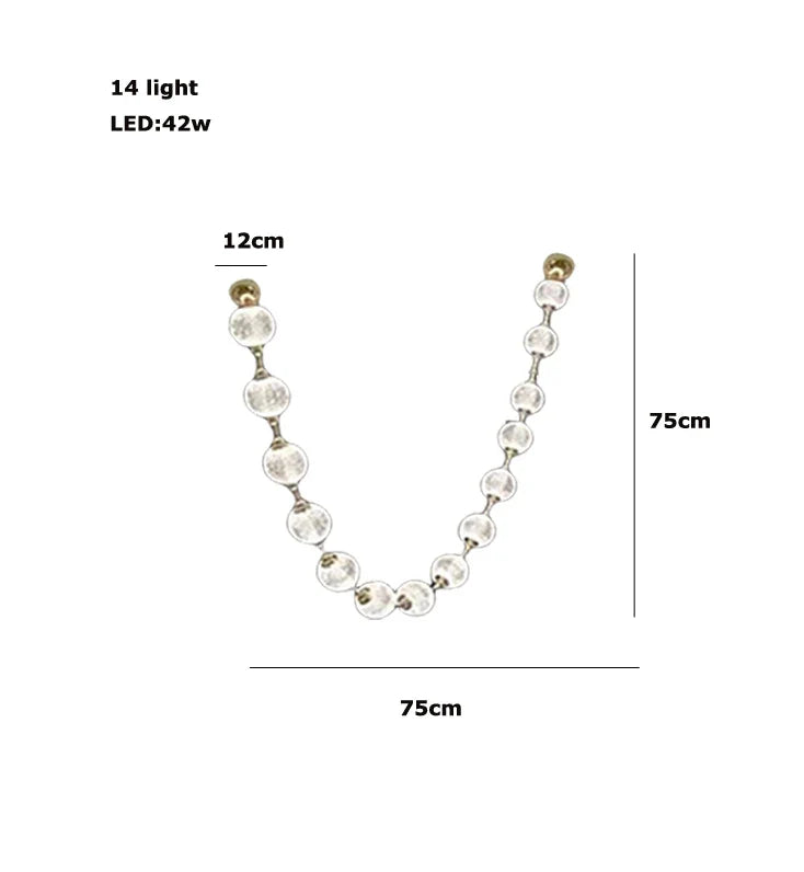Afralia™ Pearl Necklace Design LED Chandelier for Dining Room Staircase Decor