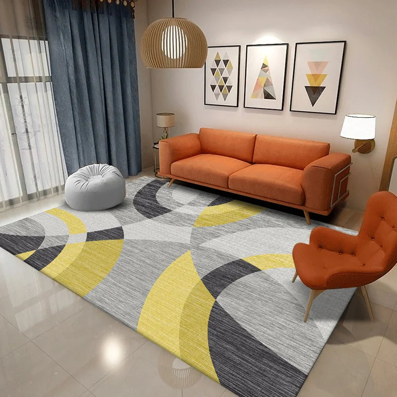 Afralia™ Nordic Velvet Carpets Luxury Living Room Bedroom Rug Anti-Slip Durable Easy Clean