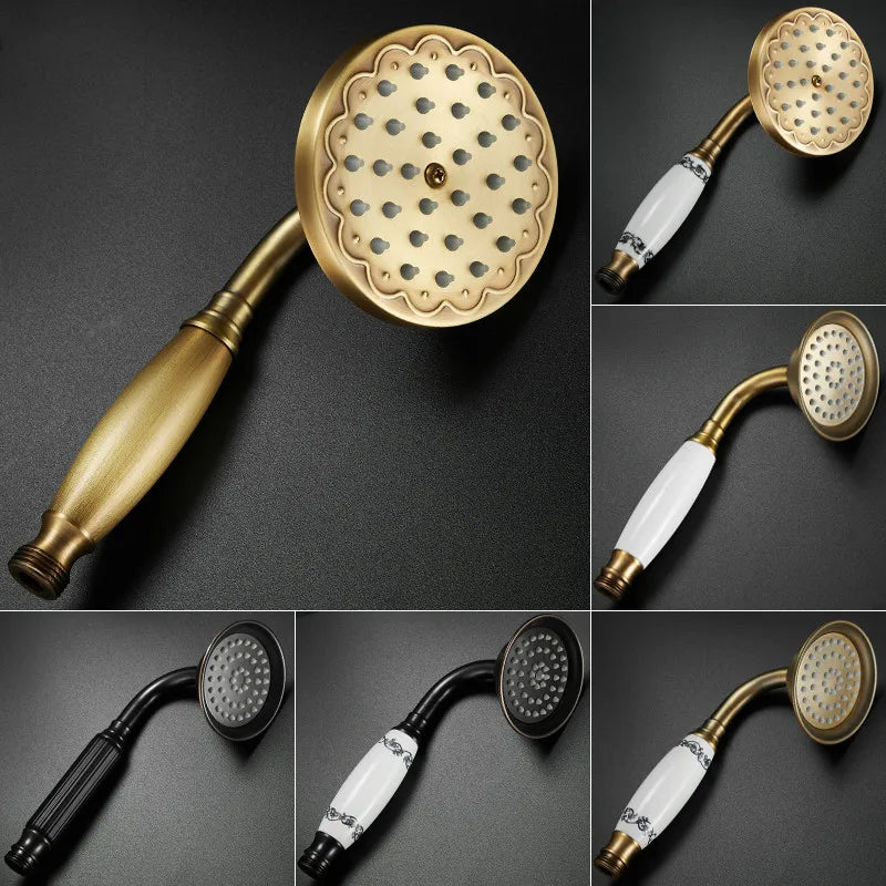 Afralia™ Antique Bathroom Handheld Shower Head | High Pressure Rainfall Nozzle Save Water