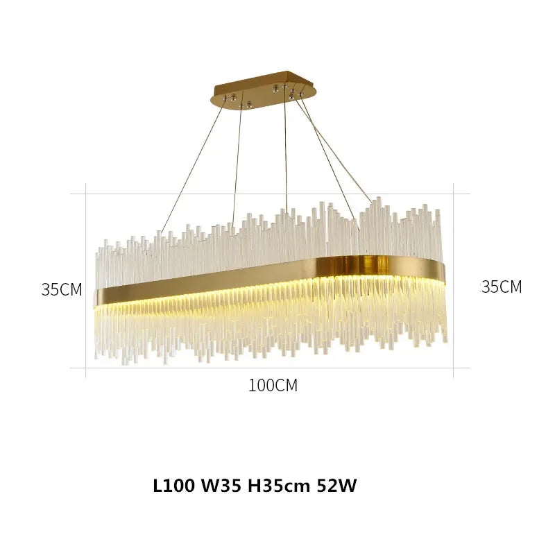 Afralia™ Modern Luxury Glass LED Pendant Light Chandelier