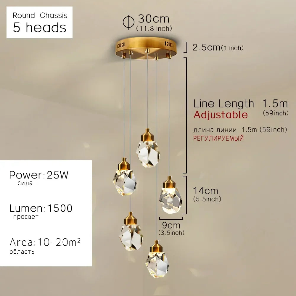 Afralia™ Crystal Pendant Light: Elegant Lighting for Bedroom, Hotel, Restaurant, and Kitchen Island