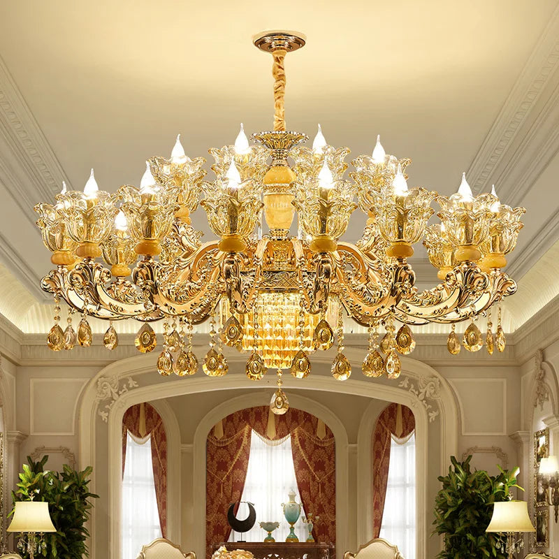 Afralia™ Luxury Crystal Chandelier for Living Room Dining Bedroom Hall Hotel