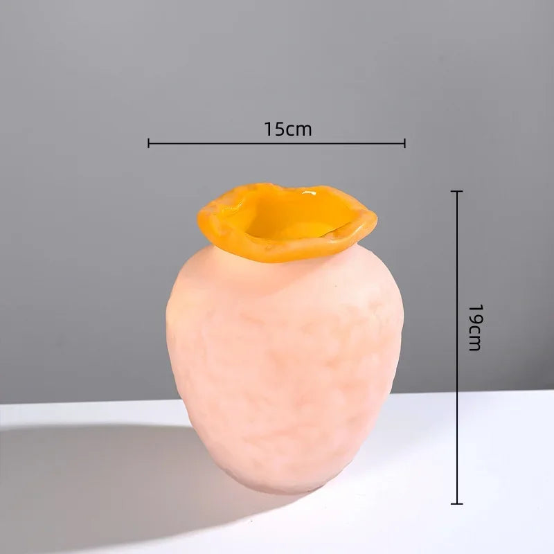 Afralia™ Colorful Frosted Glass Vase Hydroponic Flower Arrangement Room Decoration
