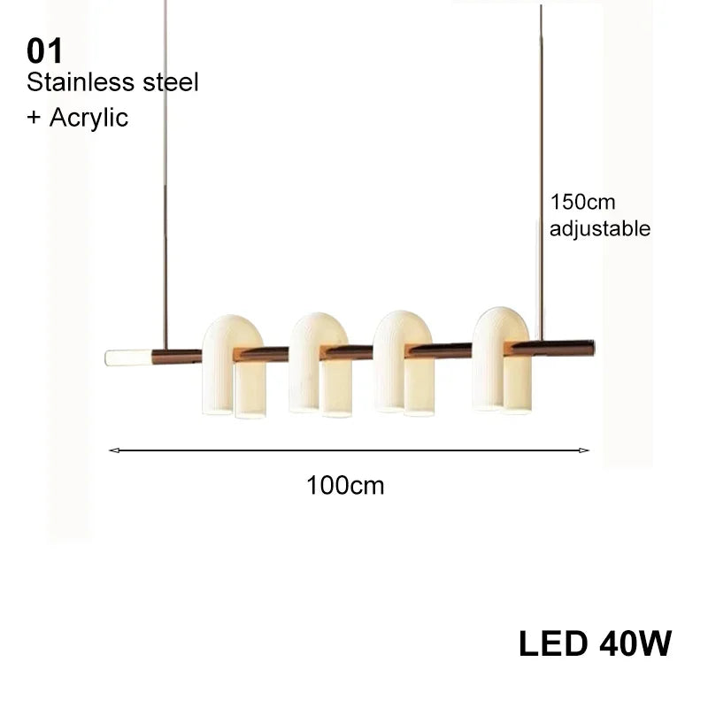 Afralia™ Luxury U Shaped Glass Pendant Light for Elegant Dining Room Decor