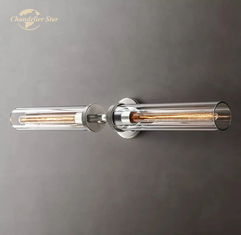 Afralia™ Knurled Linear Glass Sconce LED Wall Lamp for Modern Lighting Décor