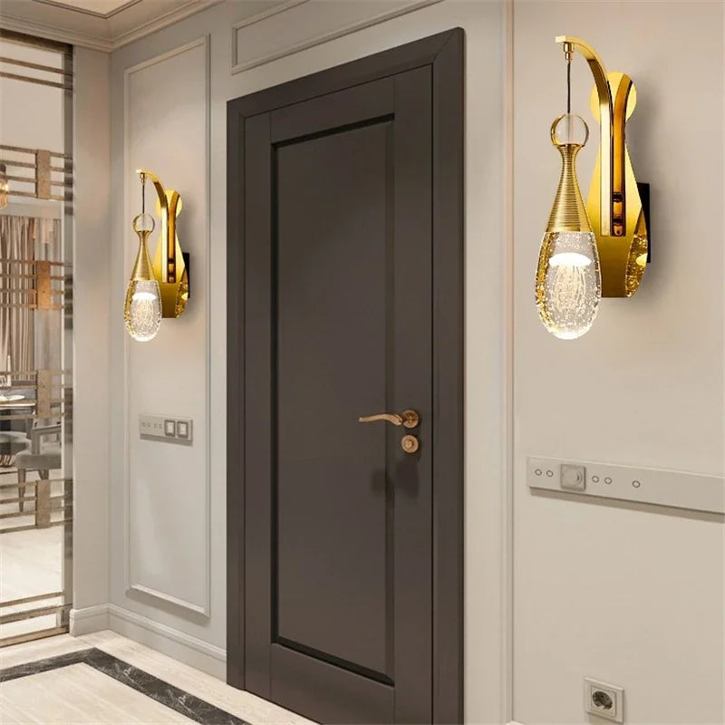 Afralia™ Nordic Crystal Jellyfish Wall Lights - Modern Luxury Wall Sconce for Living Room and Corridors