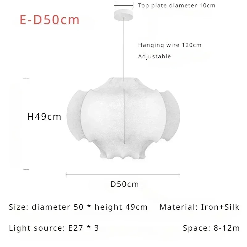 Afralia™ Japanese Silk Pendant Chandelier - Modern Designer Home Lighting