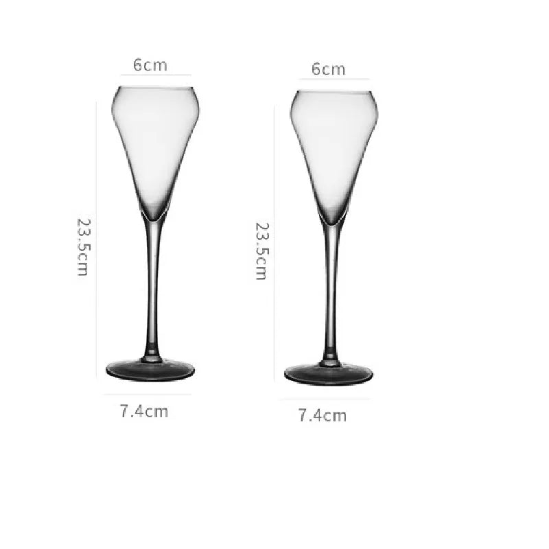 Afralia™ Crystal Champagne Flutes Set - Elegant Hand Blown Glassware for Celebrations