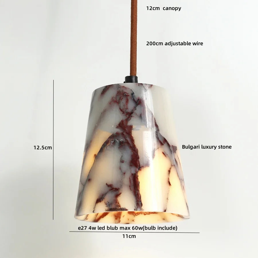 Afralia™ Marble Stone LED Pendant Light - Modern Nordic Luxury Wood Fixture