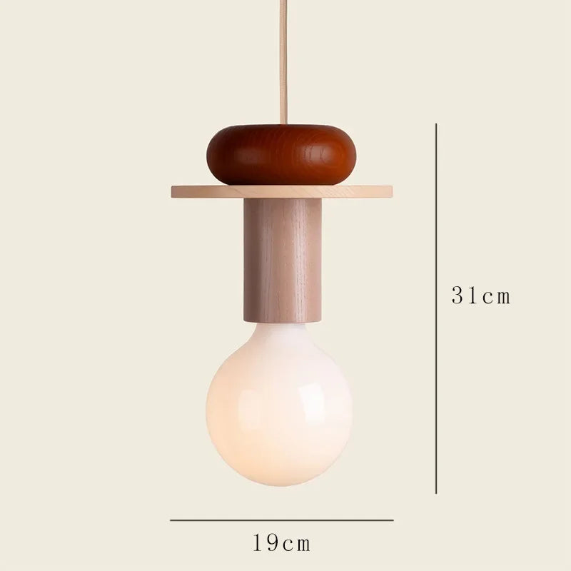 Afralia™ Nordic Wood LED Pendant Chandelier for Kitchen - Scandinavian Style Ceiling Lamp