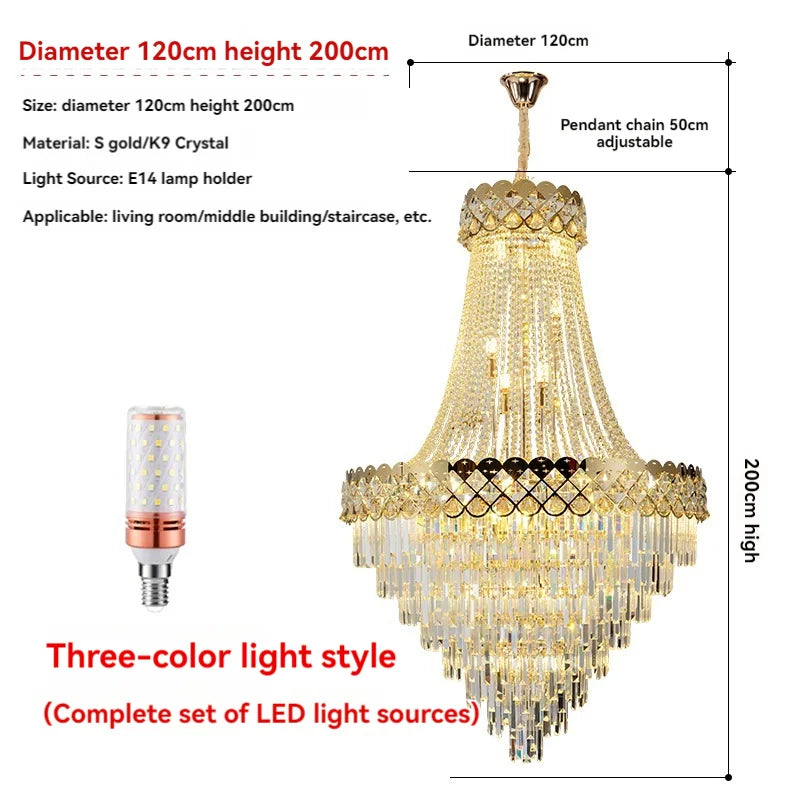 Afralia™ Crystal Chandelier: Luxury Villa Living Room Hotel Lobby Ceiling Light Fixtures