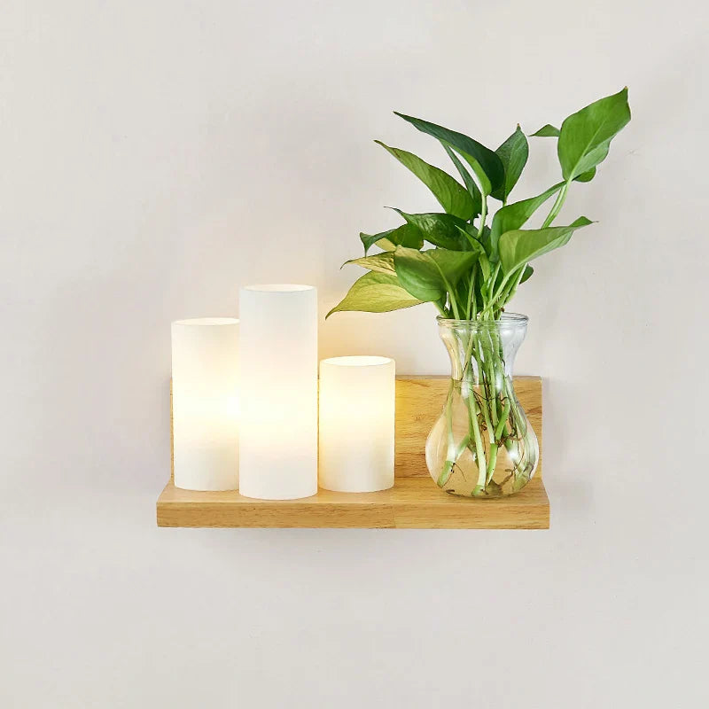 Afralia™ Nordic Wood Art Wall Lamp for Simple Home Decor Lighting