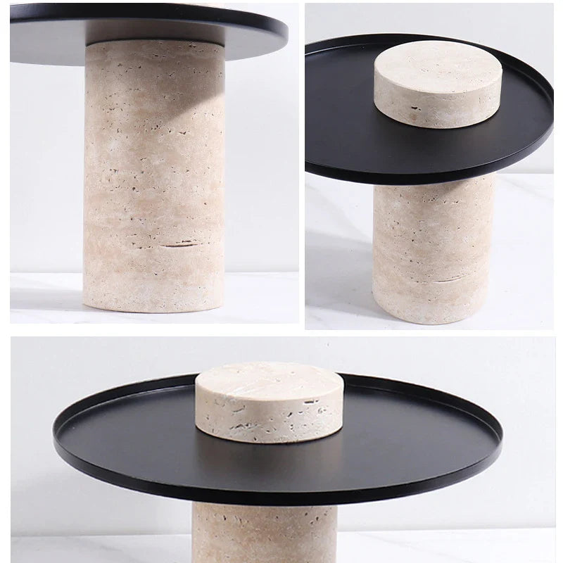 Afralia™ Travertine Marble Serving Tray Luxury Hightea Plate - Natural Stone Holder Tray