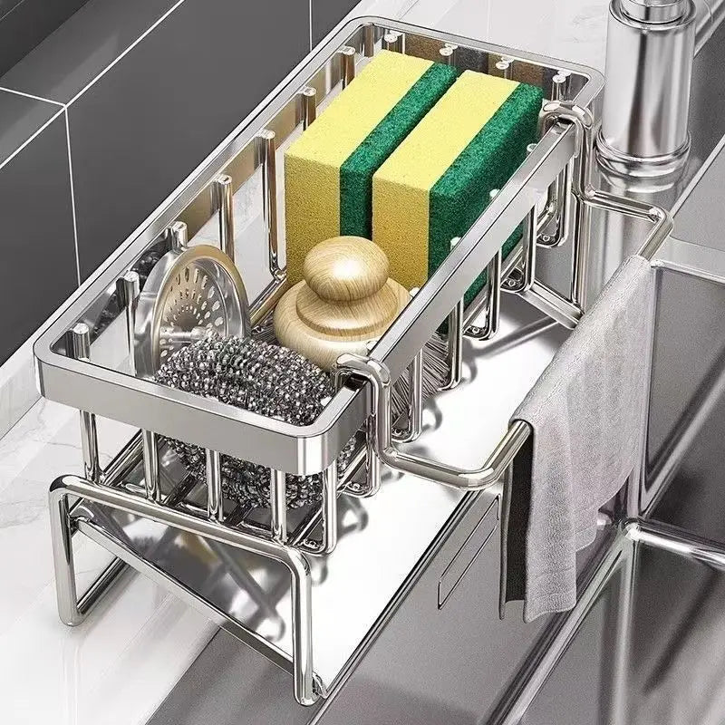 Afralia™ Stainless Steel Wall Mounted Bathroom & Kitchen Storage Shelf