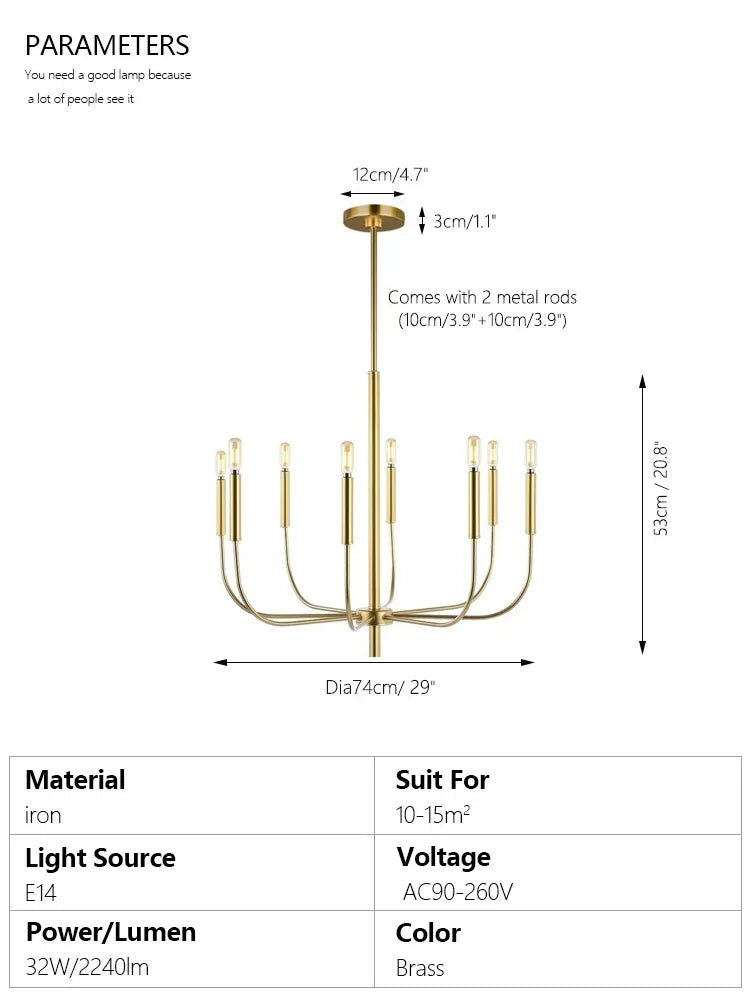 Afralia™ Modern Iron Chandelier E14 Droplight for Dining Room and Living Room