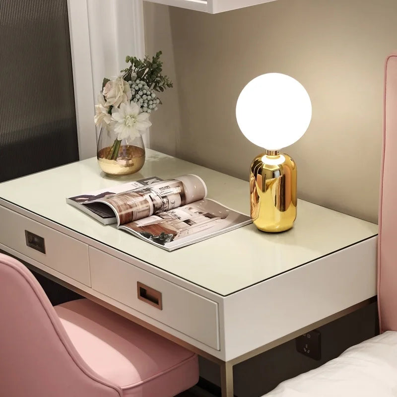 Nordic Glass LED Table Lamp by Afralia™ - Modern Living Room Decor and Study Lighting