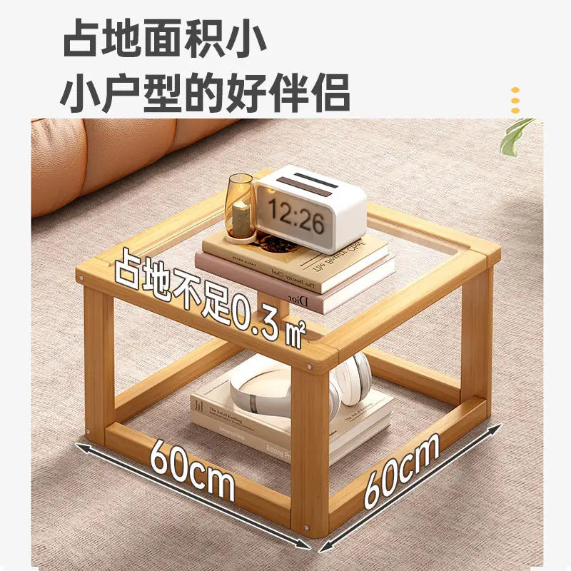 Afralia™ Modern Glass Coffee Table Set for Small Apartment Living Room