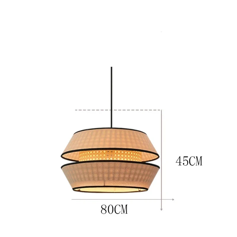 Afralia™ Rattan Pendant Light: Hand-woven Chandelier, Japanese Style for Living Room, Bedroom & Kitchen