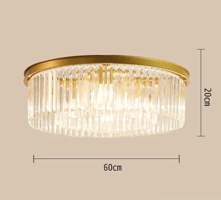 Afralia™ Metal Crystal Pendant Light Chandelier for Living Room, LED Hanging Lamp